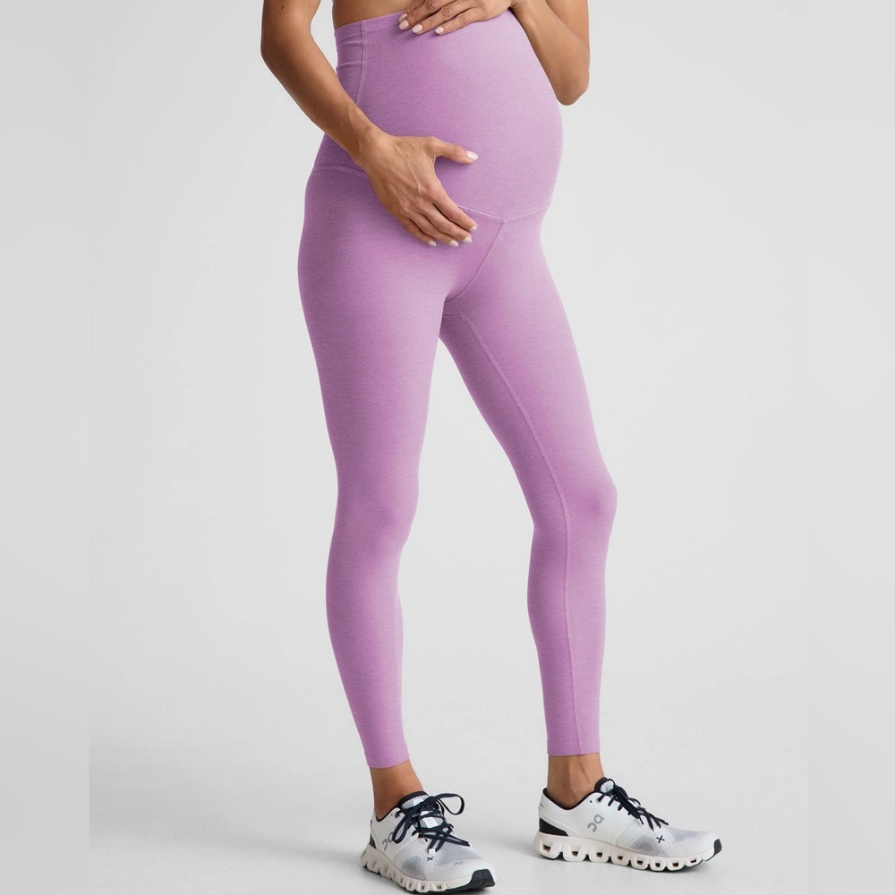 Beyond Yoga Maternity High-Waist Leggings in Lavender